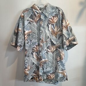 VTG Cookie Street Men -L‎ Honolulu Brown Shirt Hawaiian Short Sleeve Button Up